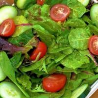 Plain Jane Salad · Mixed Greens, Cucumber, Tomato & Citrus Vinaigrette