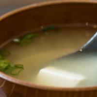 Miso Soup · Soybean-based broth with seaweed and tofu.