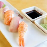 Sushi Appetizers (5) · Tuna, salmon, yellowtail, white fish, shrimp (ebi).