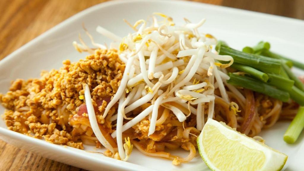 Shrimp Pad Thai · rice noodles - scallion - peanuts - egg