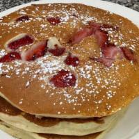 3 Strawberry Buttermilk Pancakes · 