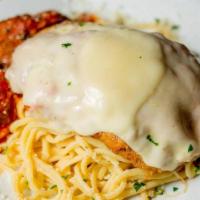 Chicken Parm And Meatballs · Served on fresh spaghetti with homemade meatballs