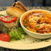 Veggie Lasagna · A Meeting Street Cafe specialty, fresh roasted tomatoes, zucchini, summer . squash, mushroom...