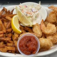 Shrimp In A Basket · Generous portions of shrimp, served with our house-cut french fries and . homemade coleslaw