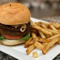 Veggie Burger · A DOUBLE PORTION OF DR. PRAEGER CALIFORNIA VEGGIE BURGER PATTIES SERVED YOUR WAY