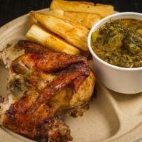 Quarter Chicken - White Meat · Chicken breast served with two sides + 2 sauces
