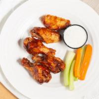 Hideaway Wings (5 Pieces) · Your choice of spicy, BBQ, lemon pepper, sweet chili, teriyaki or garlic parmesan.