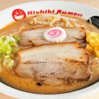 Miso Ramen (Delivery) · Hokkaido Style Miso Ramen.  Miso broth, Pork Belly Chashu, Corn, Green Onion, and Naruto (Fi...