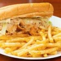 Philly Chicken Sub · Comes with Lettuce, Tomato,Mayo and provolone Cheese.