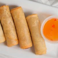 Spring Rolls (4) · Homemade signature with grounded chicken, bean tread noodle and Thai spices.

**Cannot make ...