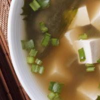Tofu Soup · Vegetarian. In light broth with seaweed and scallion.