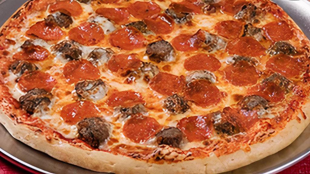 Pepperoni Meatball Pizza · Our signature pizza sauce with mozzarella cheese, pepperoni and meatball.