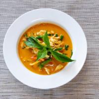 Red Or Green Curry · Thai spicy. Choice of meat in Thai style red or green curry coconut broth with bamboo shoots...