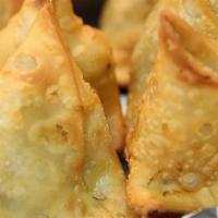 Aloo Samosa (3 Pc) · This delicacy is a mixture of vegetables mainly potatoes secretly hidden in a triangular thi...