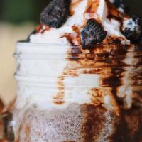 Oreo Shake  · Oreo, Chilled Milk, Ice Cream topped with Whipped Cream and sprinkle of Oreo