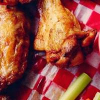 Express Chicken Wings · 570-650 calories. Fresh chicken wings, fried golden: plain, buffalo, sweet chili, chipotle l...