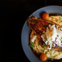 Catfish & Grits · creamy grits | oxtail gravy | blackened catfish | blistered baby heirloom tomatoes | pickled...