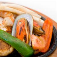 Crazy Seven With Miso Soup & Rice · Grilled seven best choice of seafood & Vegetable