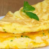 Cheese Omelette · American, mozzarella, swiss, pepper jack or cheddar cheese.
