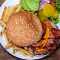 Sabba'S Burger (6 Oz. ) · pepper, jack cheese, bacon, avocado, chipotle mayo.