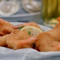 Fried Shrimp · Jumbo gulf shrimp, hand-breaded and fried.