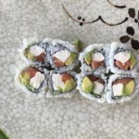 Philadephia Roll (8Pc) · Salmon, avocado and cream cheese wrapped in rice and seaweed paper.