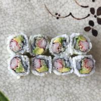 California Roll (8Pc) · Cucumber, avocado and imitation crabmeat wrapped in rice and seaweed paper.