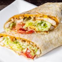 Grilled Chicken Wrap · Served with American cheese, lettuce, tomatoes and mayonnaise.