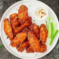 Plain Jane Wings · Fresh chicken wings breaded and fried until golden brown. Served choice of dip.