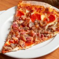 Meat Lover'S Pizza · Ham, bacon, sausage, pepperoni, mozzarella cheese.