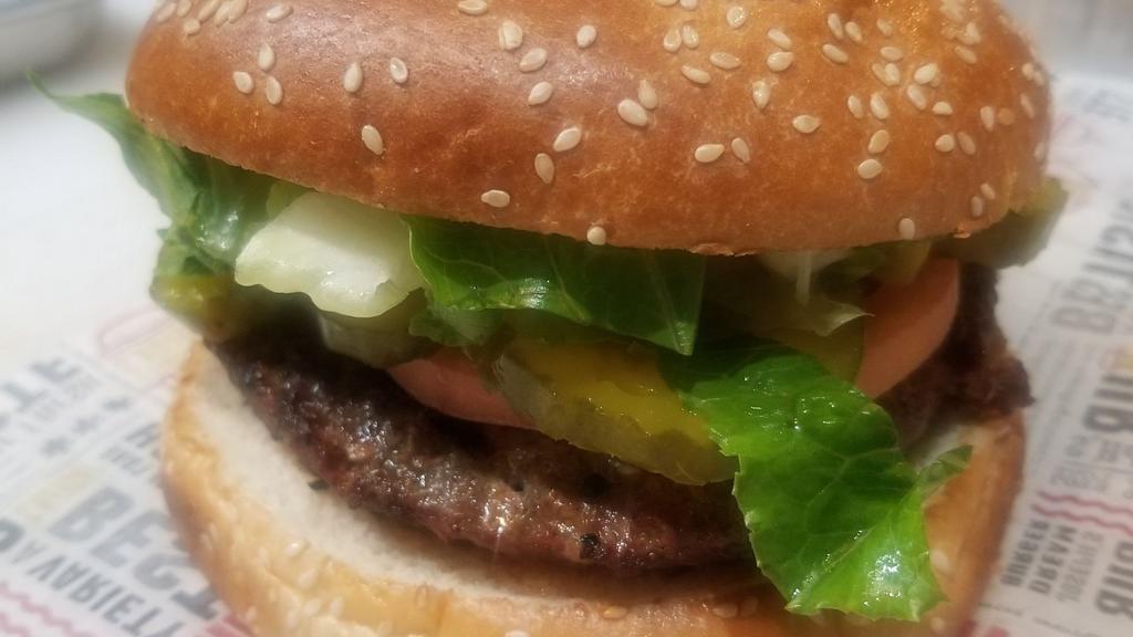 Joseph Burger · 7 oz Ground beef. Served on a large fresh seeded bun or wrap with lettuce, tomato, onion, and pickles. Create your own choice of sauce.