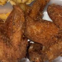 Fried Chicken Wings · comes with 2 sides