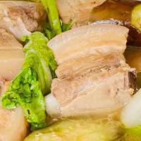 Sinigang Ng Baboy · Pork belly, tamarind soup with Asian vegetables