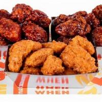 Wing Time Pack · 30 boneless wings tossed in your choice of up to 3 Signature Sauces. Served with house-made ...