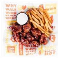 6 Boneless - Small · 6 boneless wings served with your choice of fries, honey slaw or veggies, a 20 oz. drink & h...