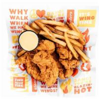 3 Original Tenders - Small · 3 hand-breaded tenders served with your choice of fries, honey slaw or veggies, a 20 oz. dri...