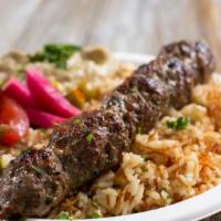 Meat & 3 Full Sides · Any meat option, with three additional sides, served with two pitas.