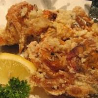 Soft Shell Crab Tempura · Deep fried soft shell crab served with sauce.