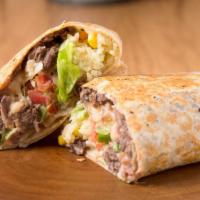 Texas Burrito · A large flour tortilla filled with your choice of meat, beans, rice, lettuce, tomato, sour c...