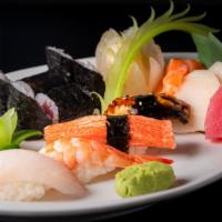 Sushi Combo C · 6 Pieces Sashimi, 4 Pieces Sushi and Tuna roll