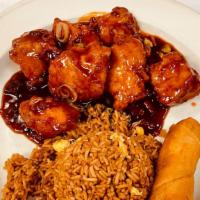 General Tso'S Chicken · Lightly breaded chunks of tender chicken sautéed in sweet & spicy tangy sauce.