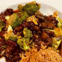 Beef With Broccoli · Beef tenderloin & broccoli sautéed in brown sauce.
