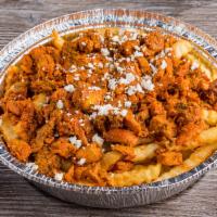 Chicken Fries Platter · Grilled Chicken  Over Crinkle Cut Fries with 2 White Sauce & One Hot Sauce.