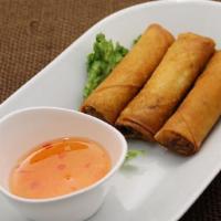 Spicy Vegetable Spring Rolls (3 Pcs) · Shredded cabbage, red chili, carrot, celery wrapped in rice shell and crispy fried