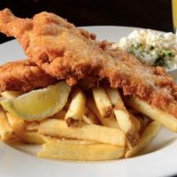 Fish & Chips · Light and flaky white fish, boulevard wheat beer battered and fried to a golden brown. Serve...