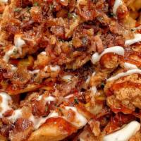 Bbq Bacon Ranch Chicken · BBQ sauce, Ranch sauce, Bacon, with an option of fried or grilled Chicken and cheddar cheese.