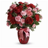 Dance With Me Bouquet With Red Roses · Turn up the heat on your relationship with this sizzling bouquet of carnations and roses in ...