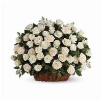 Bountiful Rose Basket · Standard. A beautiful, bountiful basket of luminous white roses that feels so fresh, natural...