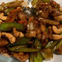 Cashew Chicken · Sautéed with celery and water chestnuts in our brown sauce.