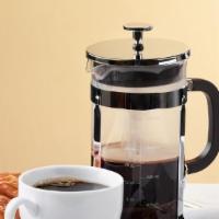 French Pressed Coffee 12Oz · make coffee by immersing ground coffee in hot water and then separating the grounds from the...